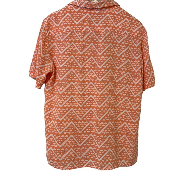 The Nutter by Chubbies Orange & White Patterned Button-Down Shirt - Size Medium - Picture 3 of 6